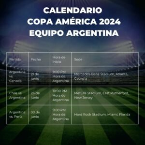 Calendario Copa América 2024 Equipo Argentina