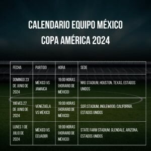 Calendario Equipo México Copa América 2024