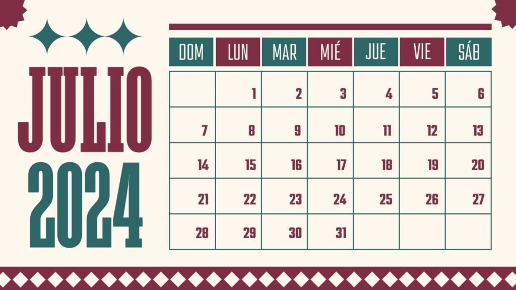 Calendario Word Julio 2024 Para Imprimir