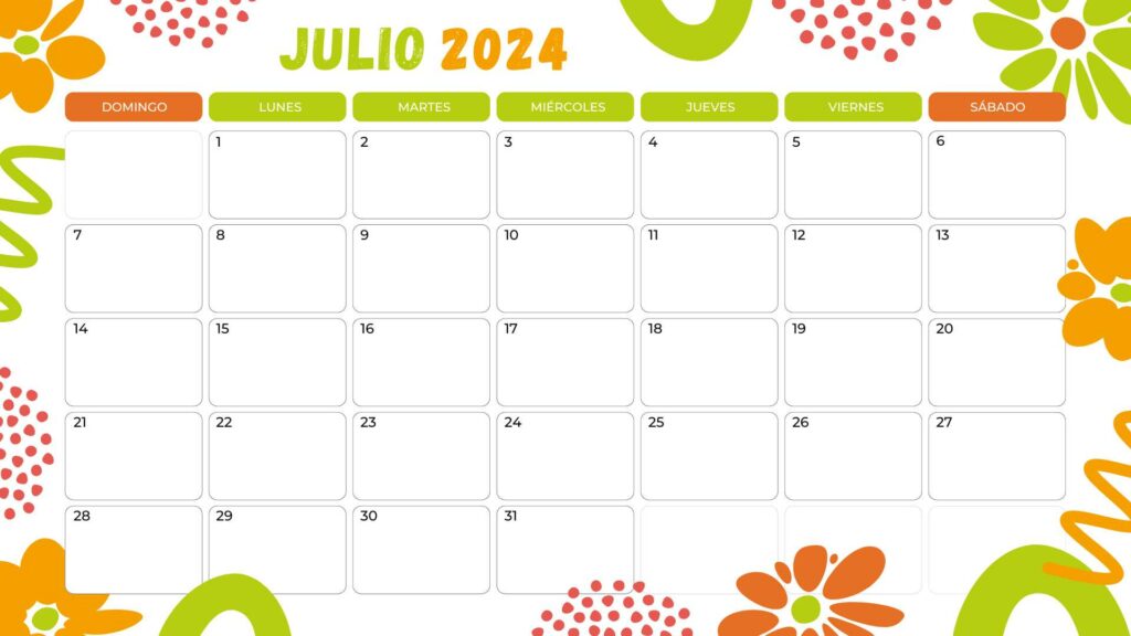 Julio 2024 Calendario