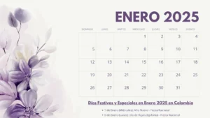 Calendario Colombia Enero 2025