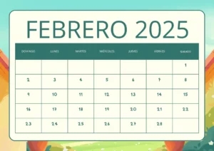 Calendario Mexicano de Febrero 2025 Imprimible