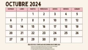 Calendario Octubre 2024 España