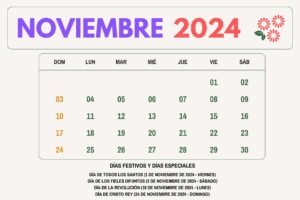 Calendario de Noviembre 2024 en México