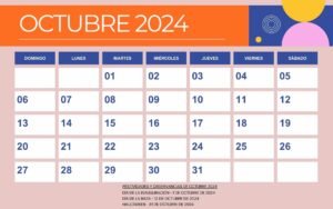 Calendario de Octubre 2024 en México